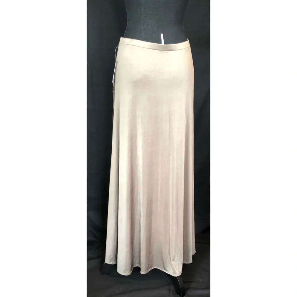 Free People Women’s Wrap Asymmetrical Army Green Maxi Skirt Fall Flow Size M NWT